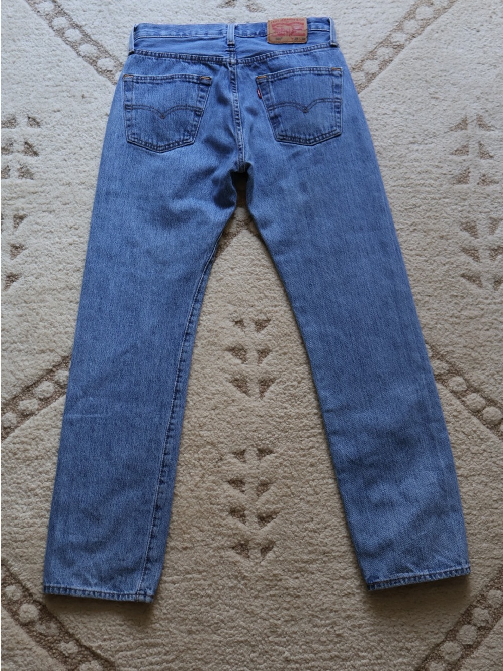 Vintage 501 Levi's Light Blue Straight-Leg Jeans - Picture 5 of 6